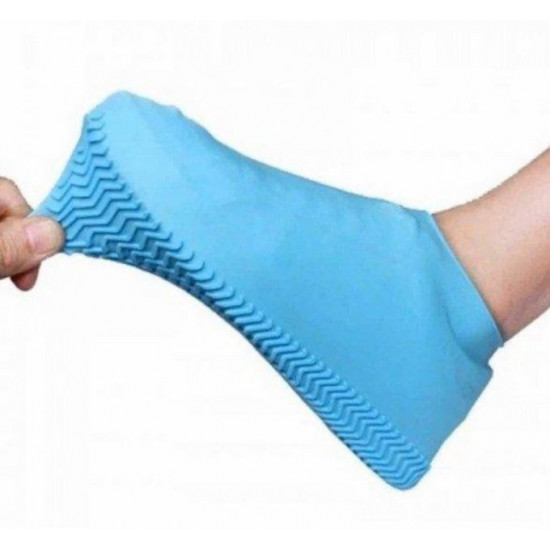 Водонепроникні силіконові бахили Waterproof Silicone Shoe Cover гумові чохли для взуття сині S