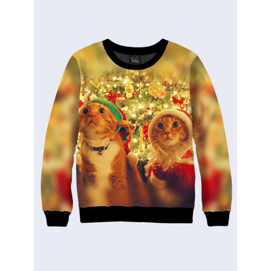 Мужской 3D-принт свитшот - Christmas red cats. Длинный рукав. Сделано в Украине. Мужской 3D-принт свитшот - Christmas red cats. Длинный рукав. Сделано в Украине.
