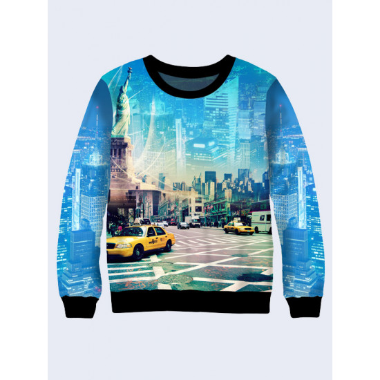 Мужской 3D-принт свитшот - New York City. Сделано в Украине. Мужской 3D-принт свитшот - New York City. Сделано в Украине.