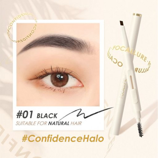 Автоматичний олівець для брів Focallure Silky Shaping Brows Pencil 01 Black, 0.16 г