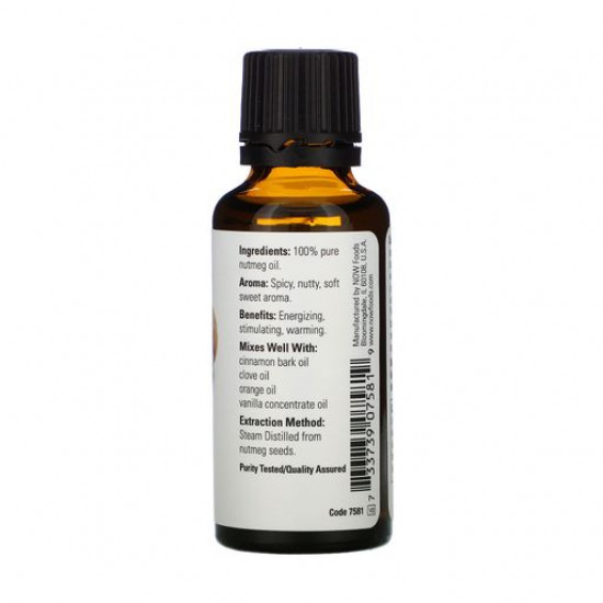 Эфирное масло Now Foods Essential Oils 100% Pure Nutmeg Мускатный орех, 30 мл
Эфирное масло Now Foods Essential Oils 100% Pure Nutmeg Мускатный орех, 30 мл