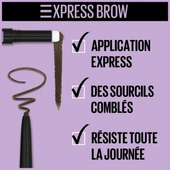 Олівець-тіні для брів Maybelline New York Express Brow Satin Duo 02 Medium Brown, 0.71 г Олівець-тіні для брів Maybelline New York Express Brow Satin Duo 02 Medium Brown, 0.71 г