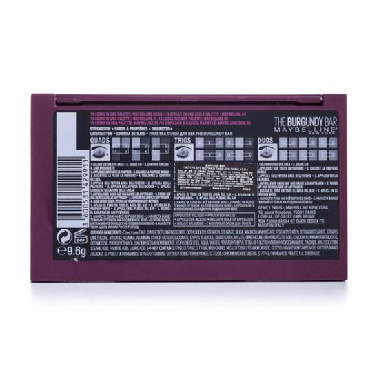 Палетка теней для век Maybelline New York The Burgundy Bar, 9.6 г
Палетка теней для век Maybelline New York The Burgundy Bar, 9.6 г