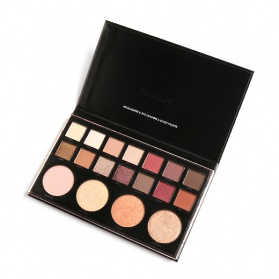 Палетка тіней для повік + хайлайтери Focallure Focal Your Eyes On Me Shadow Palette, 28 г Палетка тіней для повік + хайлайтери Focallure Focal Your Eyes On Me Shadow Palette, 28 г