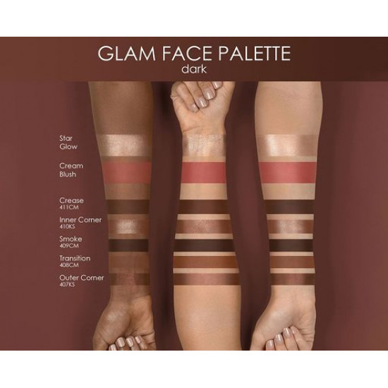 
      Палетка теней и румян для лица Natasha Denona Glam Face Palette Dark, 13 г
    
