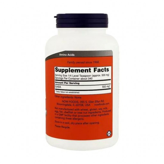 Пищевая добавка в порошке Now Food GABA Pure Powder Гамма-аминомасляная кислота, 170 г
Пищевая добавка в порошке Now Food GABA Pure Powder Гамма-аминомасляная кислота, 170 г