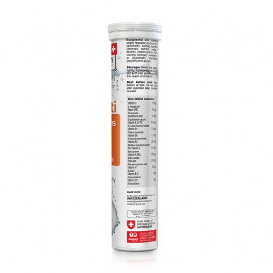 Харчова добавка вітаміни шипучі Swiss Energy Multivitamin Біотин + А, В, С, D3, E, PP, H, 20 шт Харчова добавка вітаміни шипучі Swiss Energy Multivitamin Біотин + А, В, С, D3, E, PP, H, 20 шт