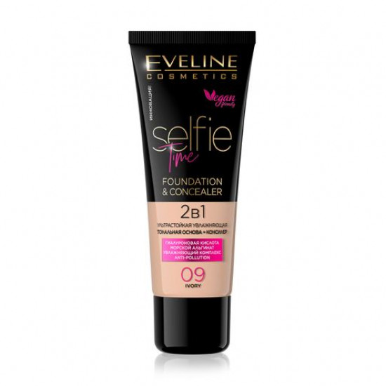 Тональная основа + консилер для лица 2в1 Eveline Cosmetics Selfie Time Foundation & Concealer 09 Ivory, 30 мл
Тональная основа + консилер для лица 2в1 Eveline Cosmetics Selfie Time Foundation & Concealer 09 Ivory, 30 мл