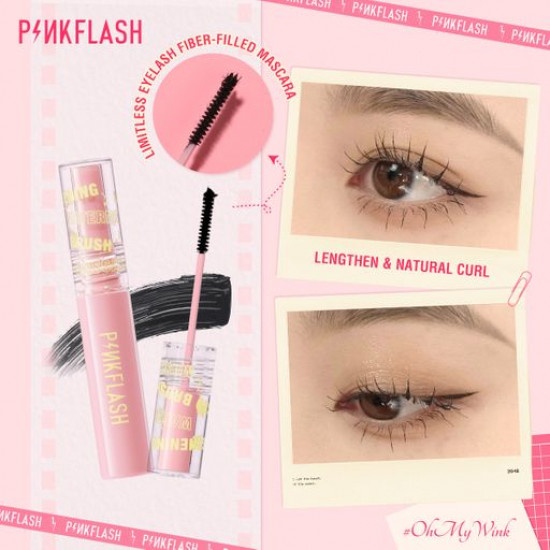 Водостійка туш для вій Pinkflash Lengthening Waterproof Micro Brush Mascara Black Водостійка туш для вій Pinkflash Lengthening Waterproof Micro Brush Mascara Black